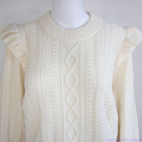 Madewell Hollydene Ruffle-Shoulder Pullover Sweater, women's size XXL - Picture 5 of 16